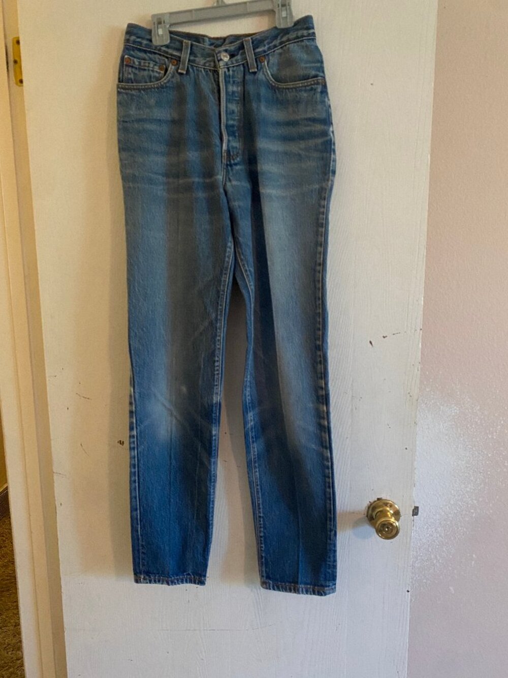 Vintage Levi's 544 Tapered Jeans Women's Blue Denim Button Fly USA Made Jr Size9
